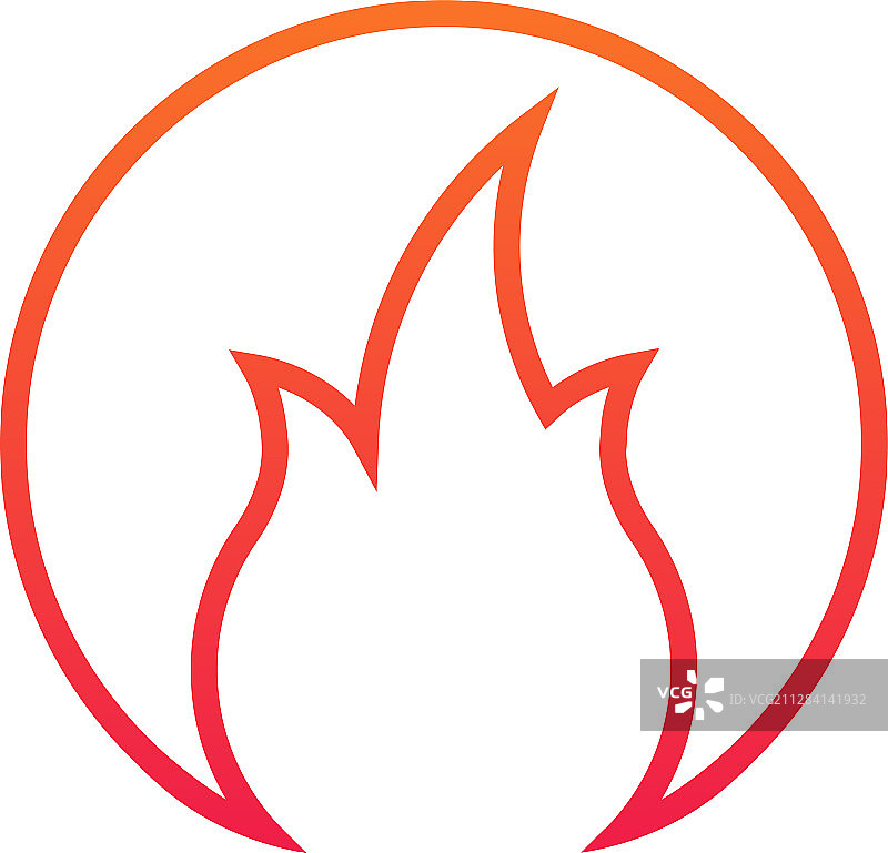 圆形火焰简易标志图片素材