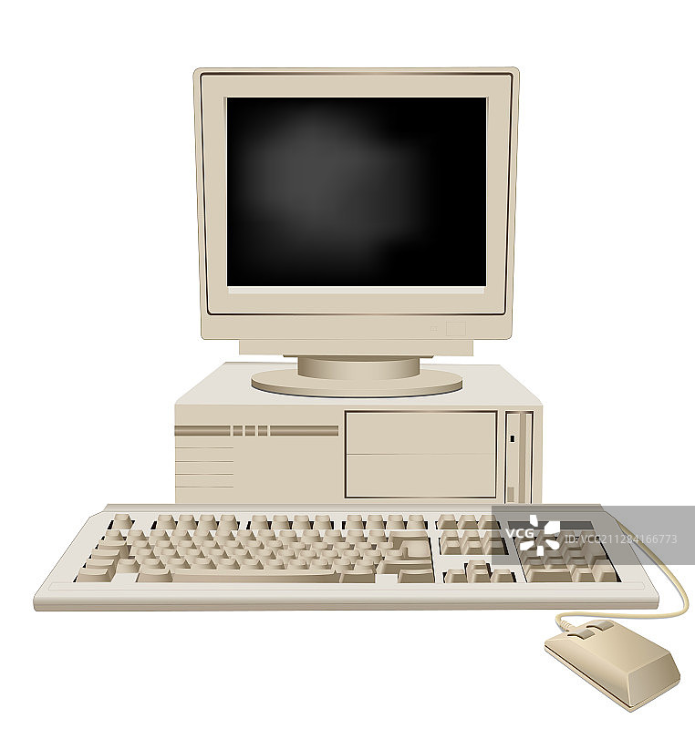 带主机的大型复古个人电脑图片素材
