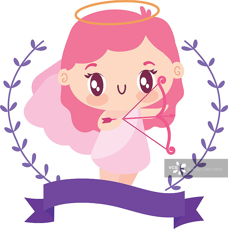 卡通丘比特女孩设计图片素材