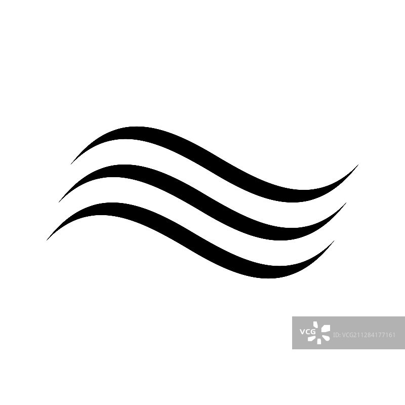 白色背景上的黑色波浪图标图片素材