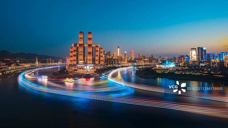 重庆朝天门夜景图片素材