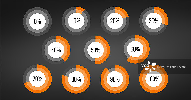 圆形百分比图饼图信息图图片素材