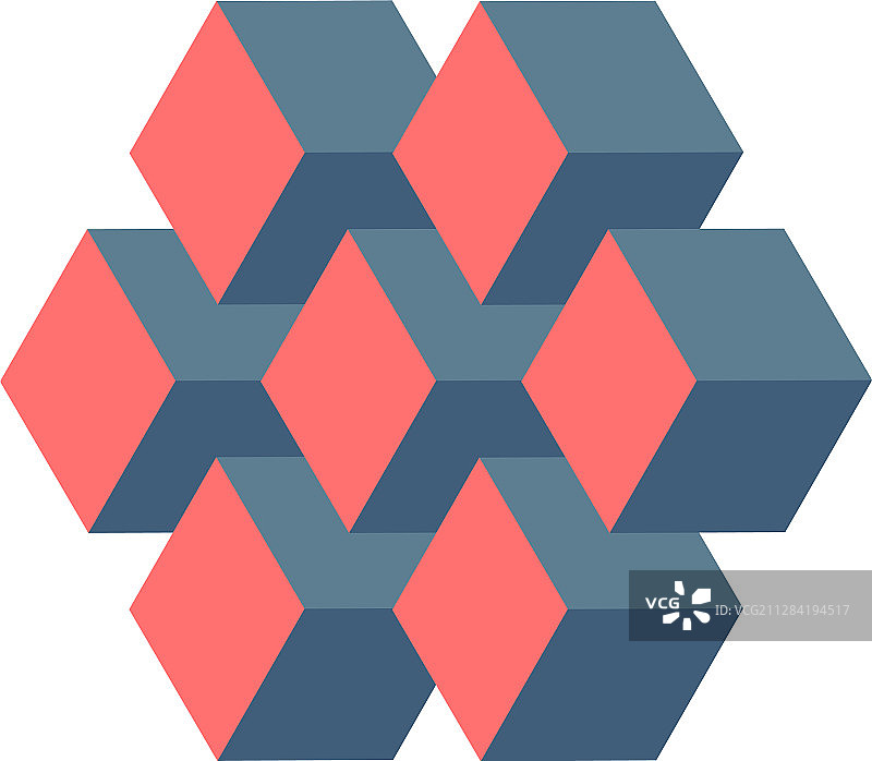 2.5D立方体或块集合标志设计图片素材