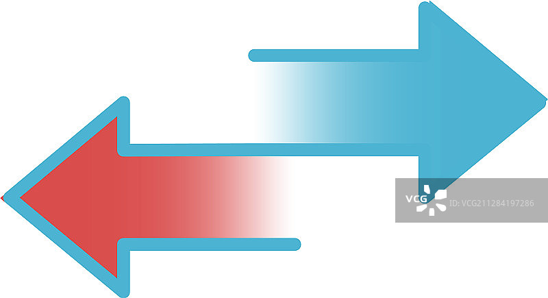 红色和蓝色左右箭头图标图片素材