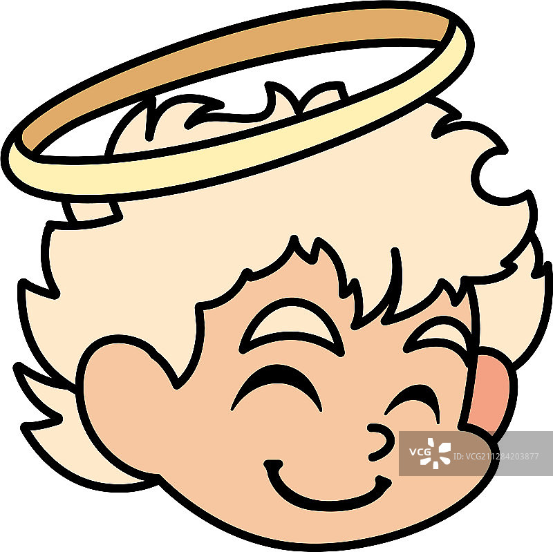 白色背景上的可爱丘比特天使头像图片素材