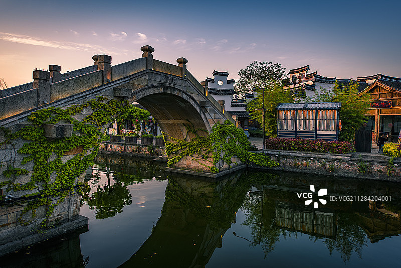 西塘古镇四贤桥美景图片素材