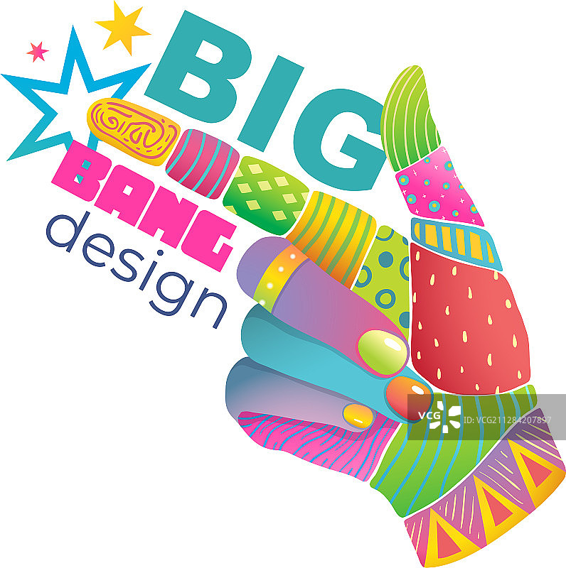 波普艺术霓虹灯手指指示图片素材