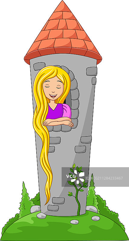 卡通长发美女公主图片素材