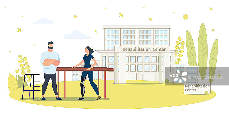 理疗师帮助残疾妇女概念图片素材