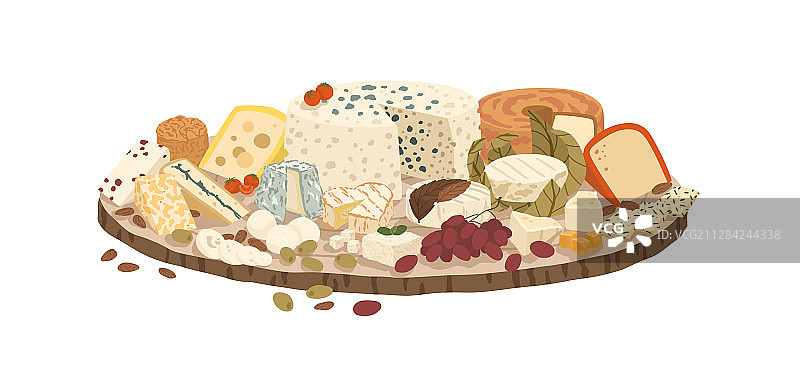 盘子里的各种奶酪组合图片素材