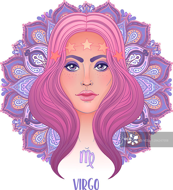 美丽的处女座星座绘画图片素材