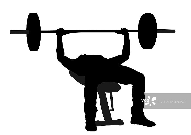 健身房中的举重运动员剪影，健美男士图片素材