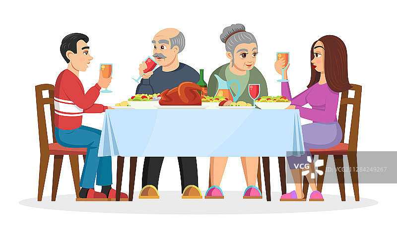 成年子女与父母相识图片素材