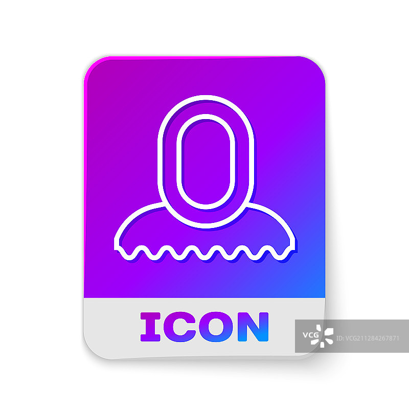 白色背景上的白色线条中世纪头巾图标图片素材