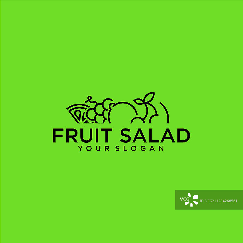 健康食品中的水果沙拉概念Logo图片素材