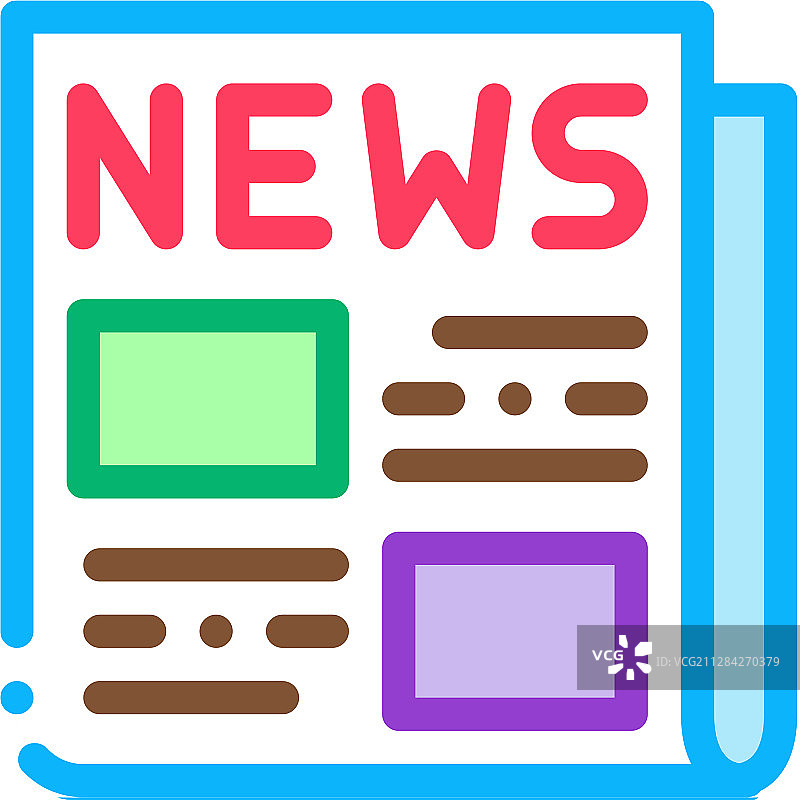 报纸线性图标图片素材