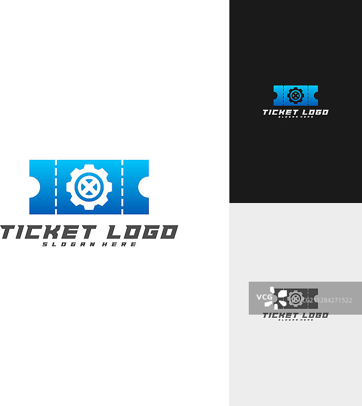 齿轮标志门票模板创意设计图片素材