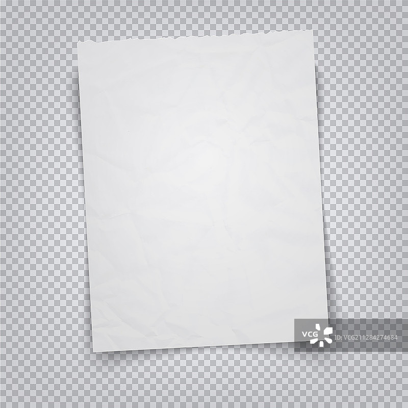 透明背景上的白色纸张图片素材