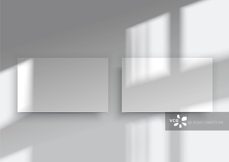 来自窗户阴影的两个名片叠加图片素材