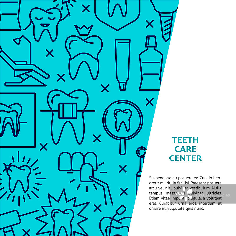 线性风格牙科诊所banner模板图片素材