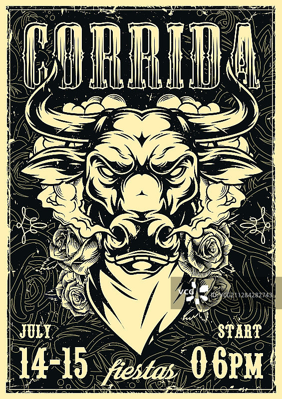 复古斗牛模板图片素材