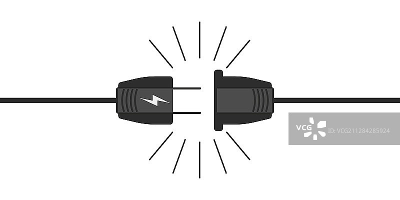 白色背景上的电源插头图标图片素材