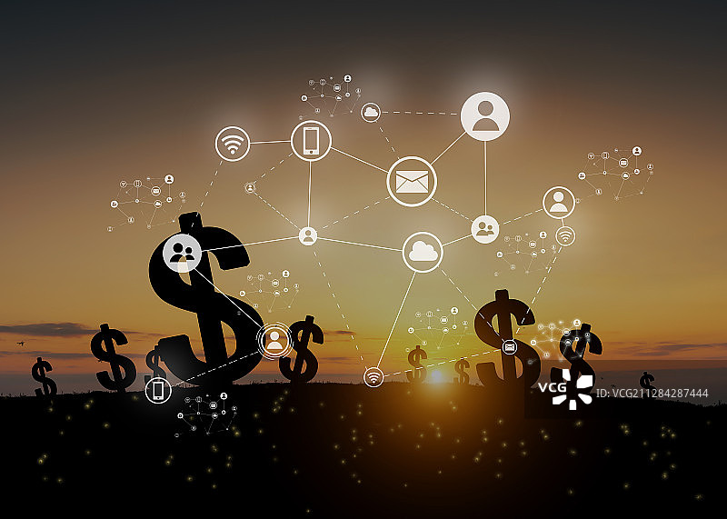 经济发展关系网图片素材