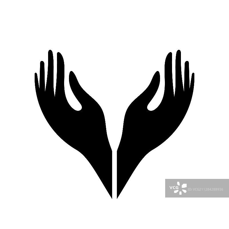 手型图标：双手捧起图片素材