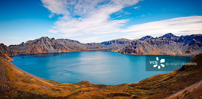 蓝天与湖|长白山天池图片素材