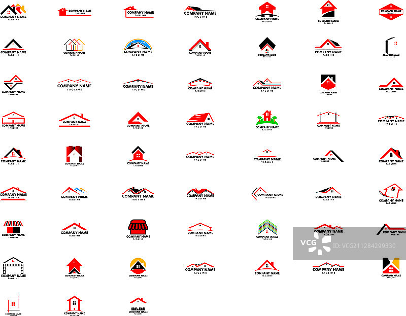 房地产物业建筑标志套装图片素材
