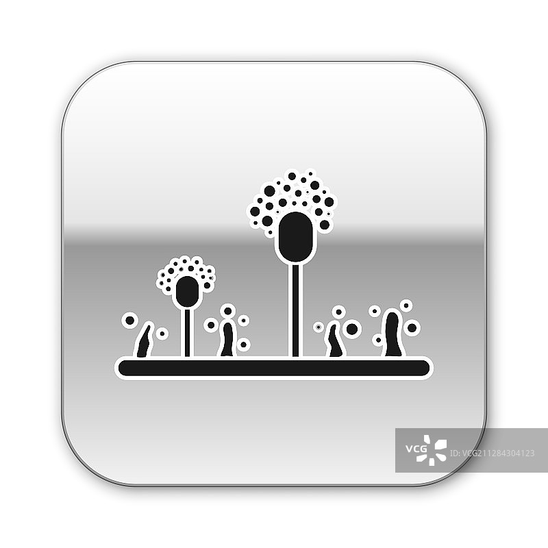 白色背景上的黑色霉菌图标图片素材