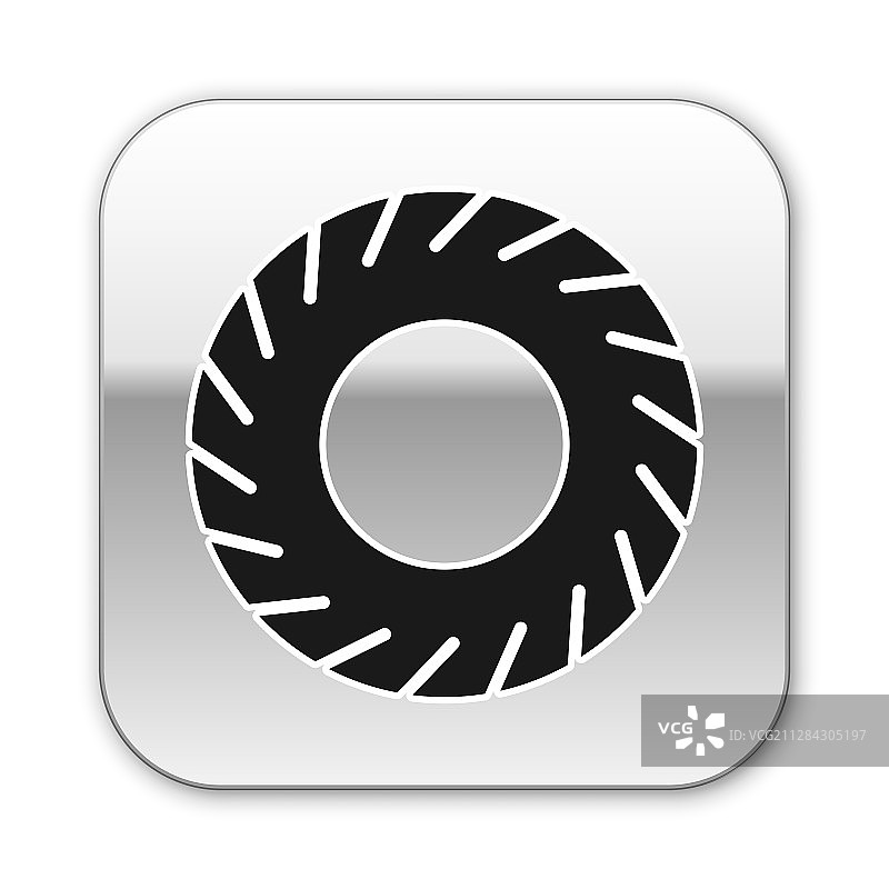 白色背景上孤立的黑色汽车轮胎图标图片素材