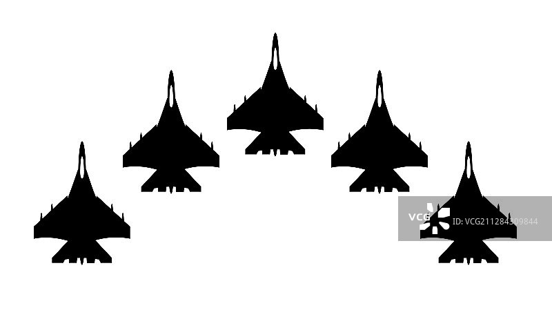 战斗机虚线航线图片素材
