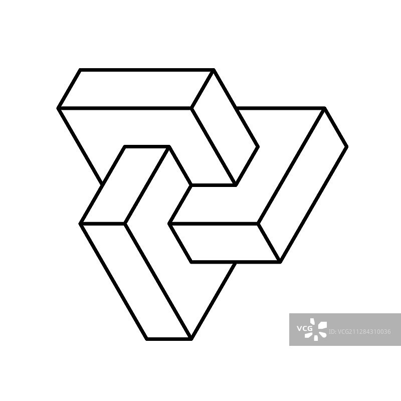 不可能的形状，视错觉几何图片素材