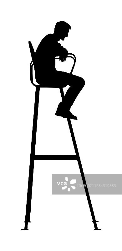 球场上裁判椅上的网球裁判图片素材