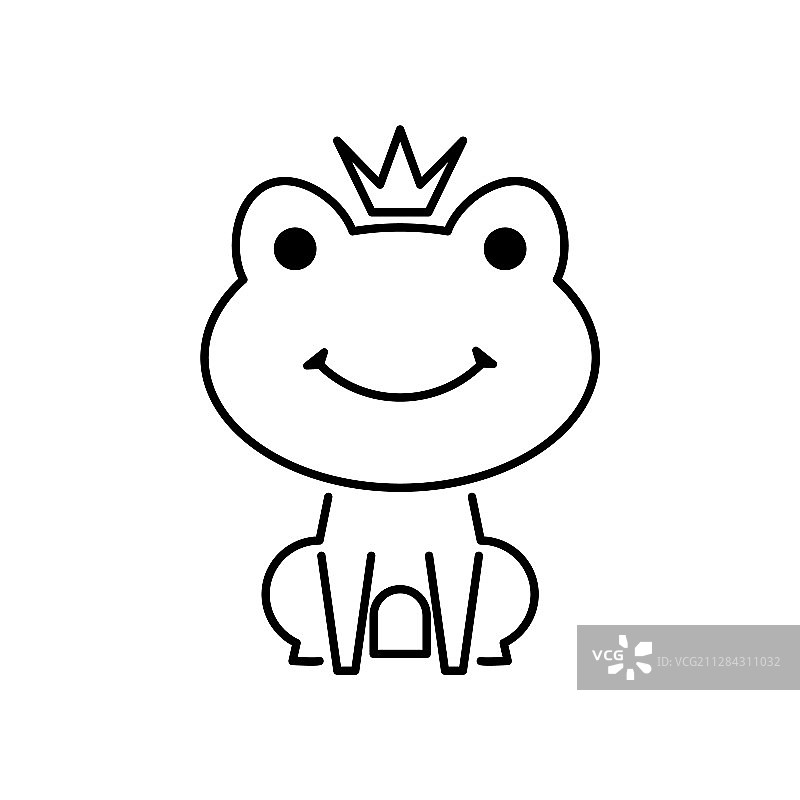 童话故事中的青蛙王子线条图标图片素材