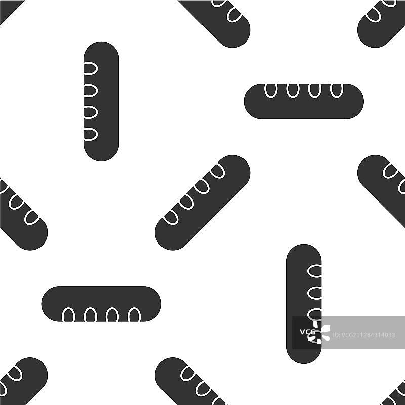 无缝的灰色法式长棍面包图标图片素材