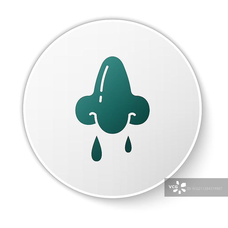 白色背景上隔离的绿色流鼻涕图标图片素材