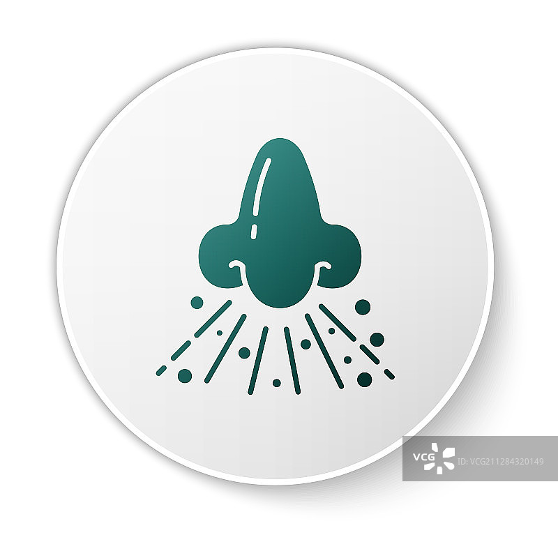 白色背景上隔离的绿色流鼻涕图标图片素材