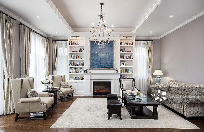 豪华别墅酒店客厅图片素材