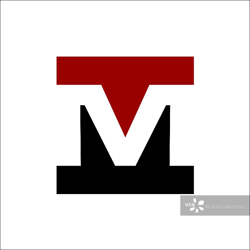 负空间字母M方形标志图片素材