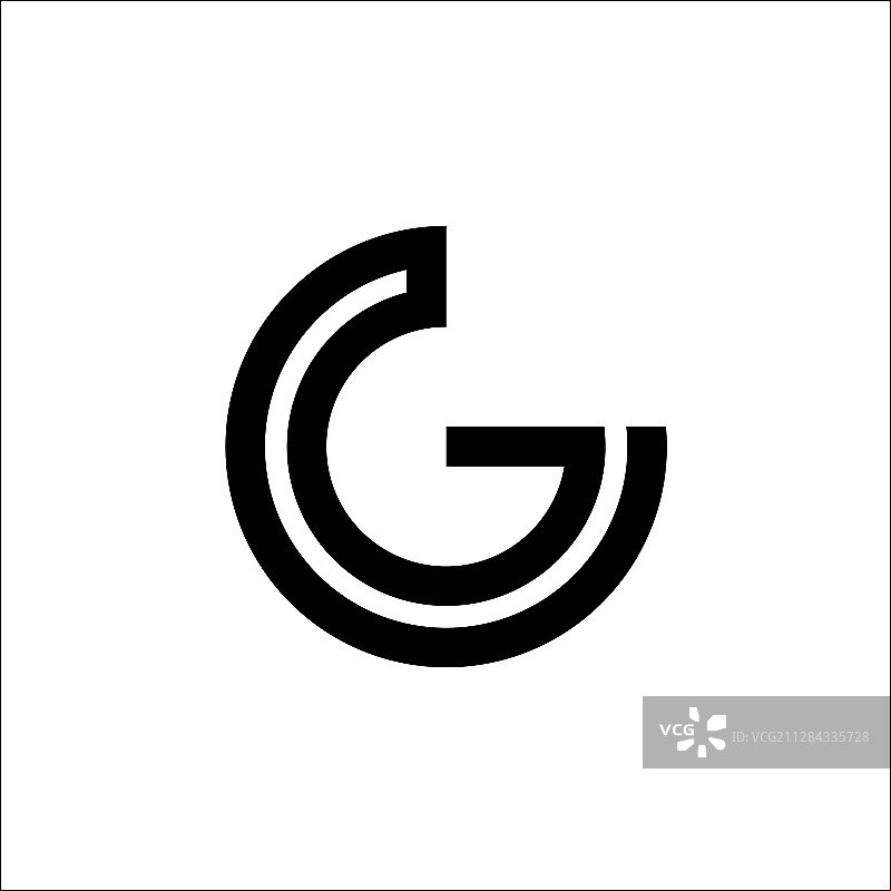 字母G单线标志设计图片素材