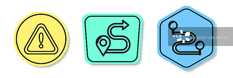 三角形路线中的感叹号图片素材