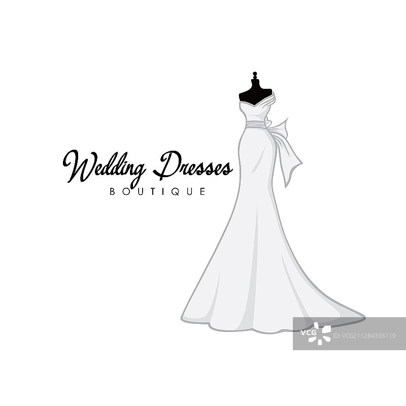 单色新娘礼服精品店Logo创意图片素材