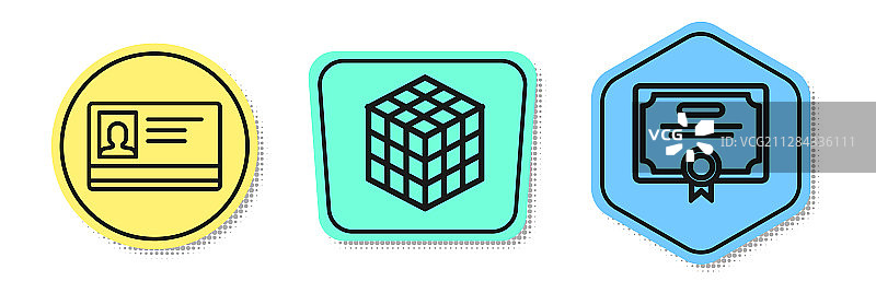 线条识别证件魔方图片素材