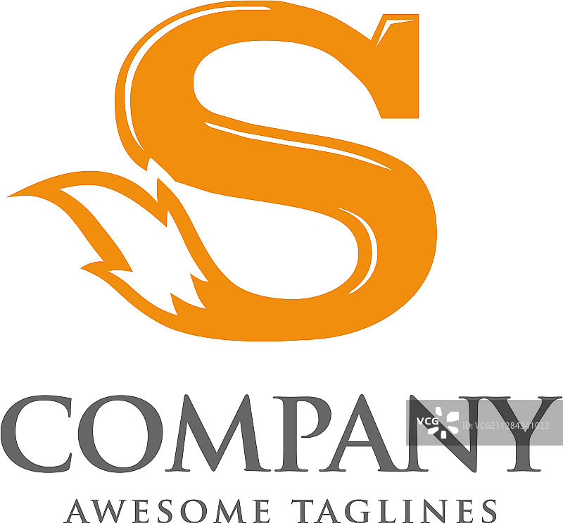 字母S狐狸尾巴标志设计图片素材