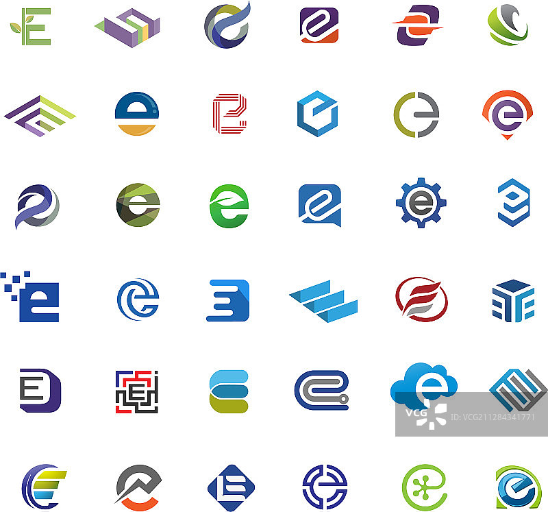 字母E标志合集图片素材