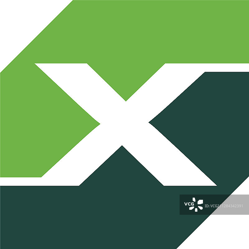 X字母矩形标志模板图片素材