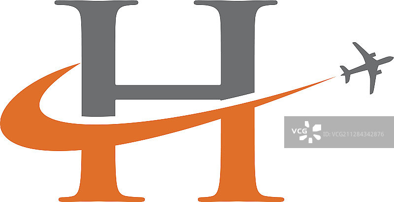 字母H旅行飞机标志图片素材