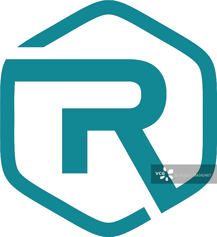 首字母R六边形标志图片素材